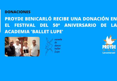PROYDE Benicarló recibe una donación en el festival del 50º aniversario de la Academia ‘Ballet Lupe’