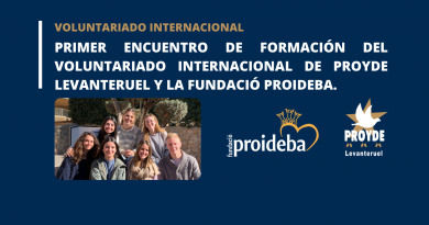 Primer Encuentro de Formación del Voluntariado Internacional de Proyde Levanteruel y la Fundació Proideba