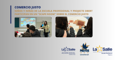 Niños y niñas de la Escuela Profesional y Projecte Obert participan en un «Scape Room» sobre el Comercio Justo